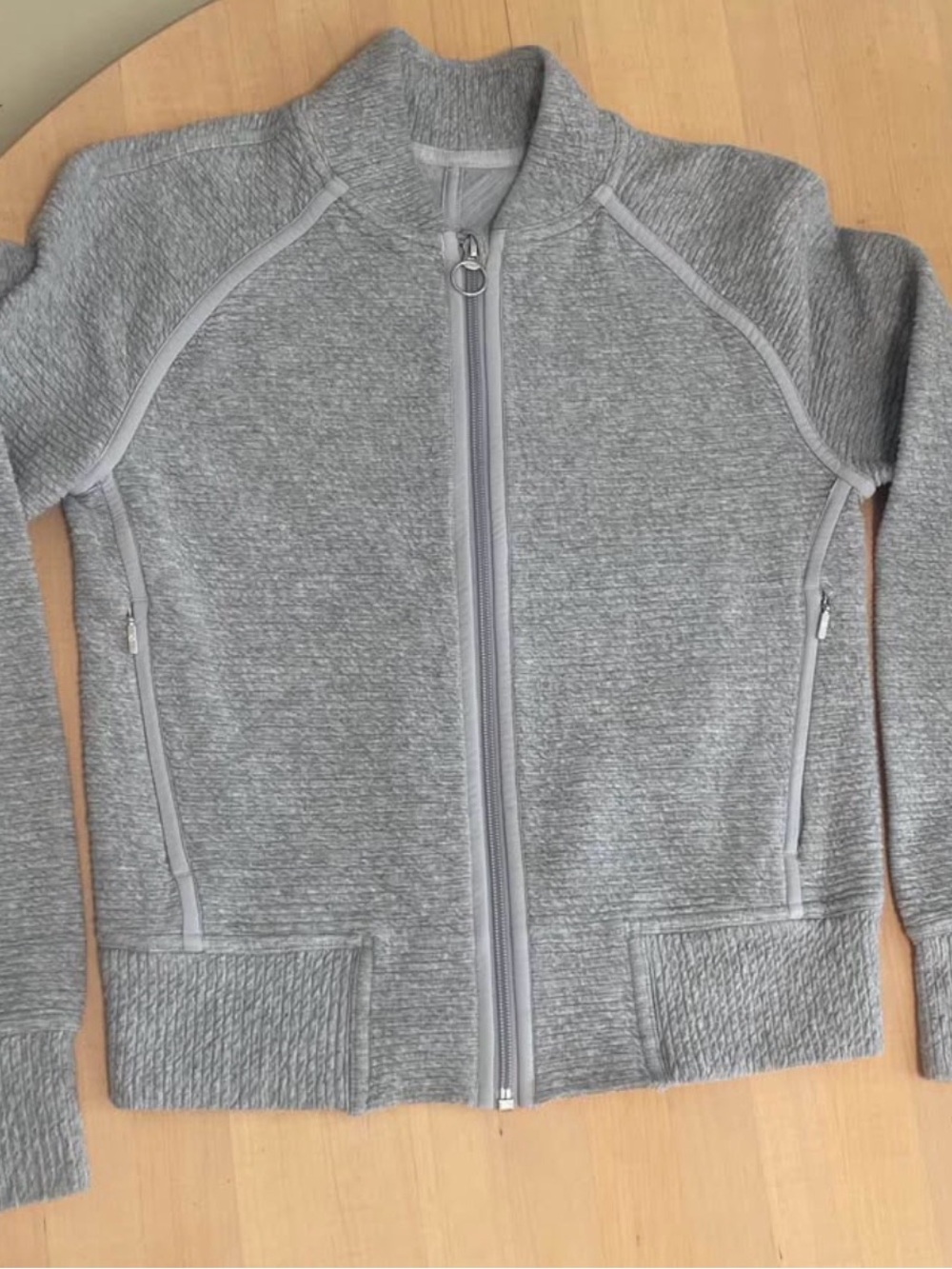 The Lululemon On Repeat Bomber in Heathered Core Light Grey